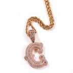 Hip-hop fully diamond-encrusted spiky rock sugar letter necklace by nowadaysfashion