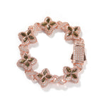 Hip-hop zircon colored infinite four-leaf clover bracelet by nowadaysfashion
