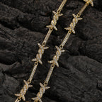 Hiphop zircon-encrusted barbed wire necklace by nowadaysfashion
