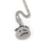Hip-hop cartoon zircon spiky-head avatar necklace by nowadaysfashion