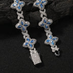 Hip-hop zircon colored infinite four-leaf clover bracelet by nowadaysfashion