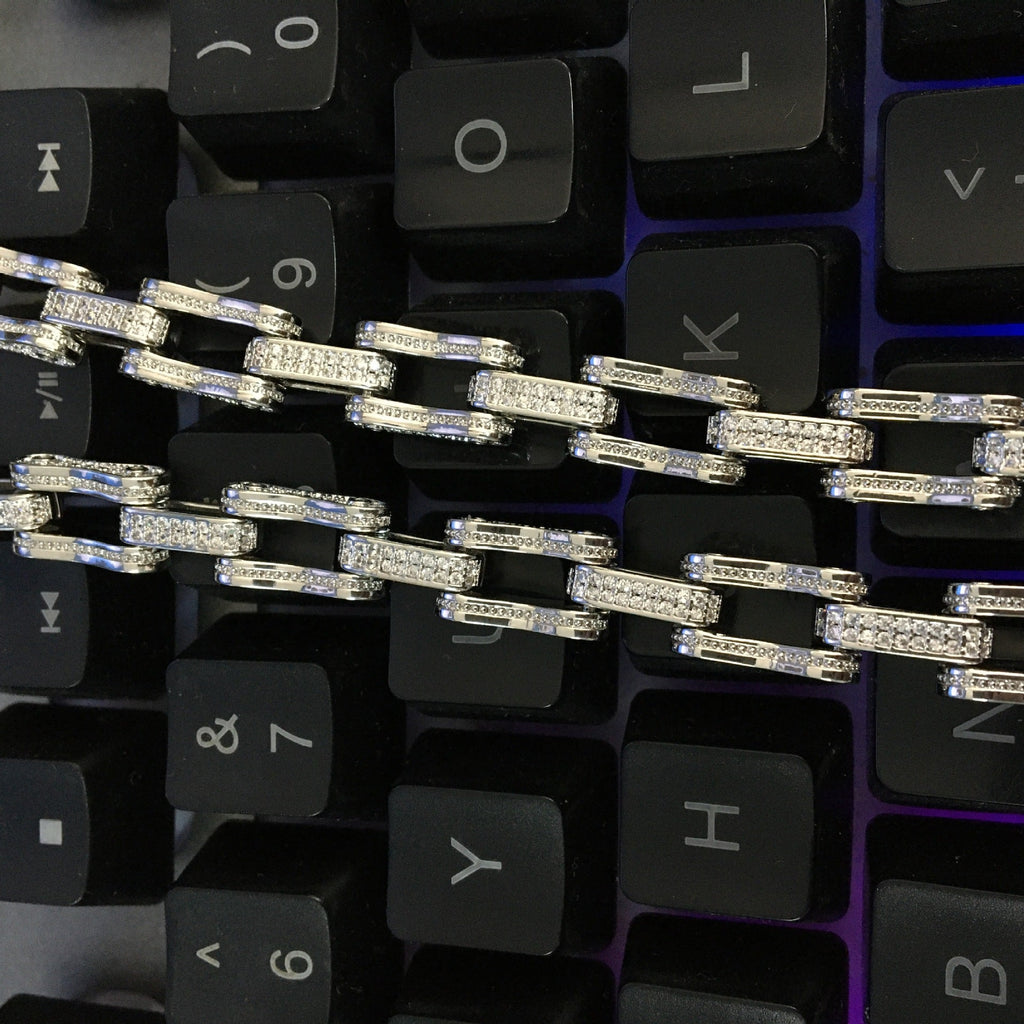 Hip Hop Rhinestone 5mm Bicycle Chain Necklace by nowadaysfashion