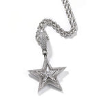 Hip-hop diamond-studded rotating five-pointed star necklace by nowadaysfashion