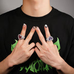 Hip-hop T-square heart-shaped zircon ring by nowadaysfashion
