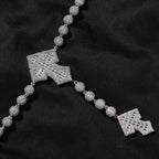 Hip Hop Beaded Zirconia Cross Necklace by nowadaysfashion