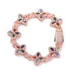 Hip-hop zircon colored infinite four-leaf clover bracelet by nowadaysfashion