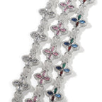 Hip-hop zircon colored infinite four-leaf clover bracelet by nowadaysfashion