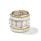 Cool and handsome men's hip-hop diamond-encrusted five-piece ring set by nowadaysfashion