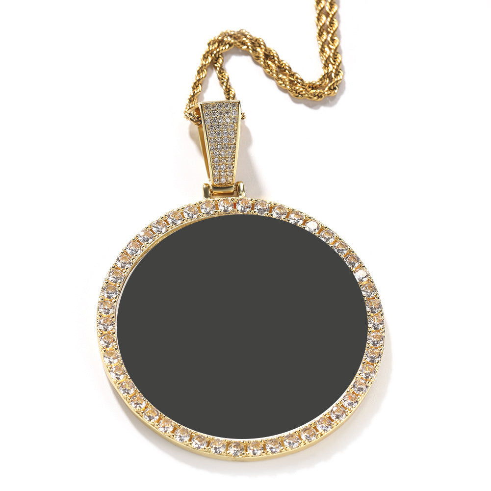 Hip Hop XL large round DIY pendant necklace by nowadaysfashion