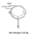 Hip Hop Beaded Zirconia Cross Necklace by nowadaysfashion