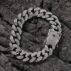 Hip-Hop 12mm Diamond-Encrusted Cuban Chain Bracelet by nowadaysfashion