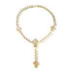Hip Hop Beaded Zirconia Cross Necklace by nowadaysfashion