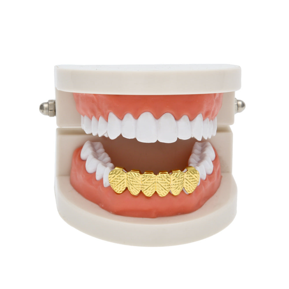 Hip-hop polished braces with gold electroplating by nowadaysfashion