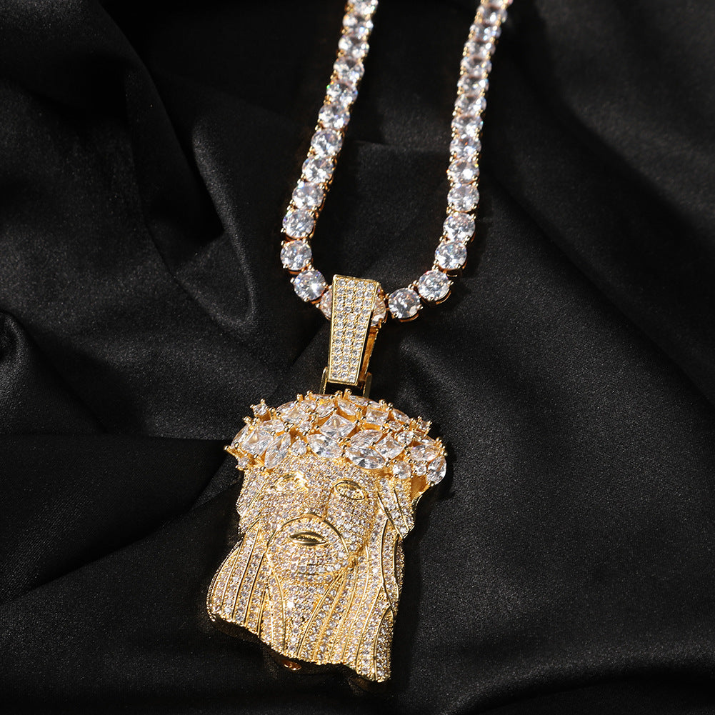 Hip Hop Iced Out CZ Jesus Piece Pendant Necklace by nowadaysfashion