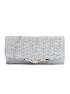 Metal veil pleated Clutch bag evening bag