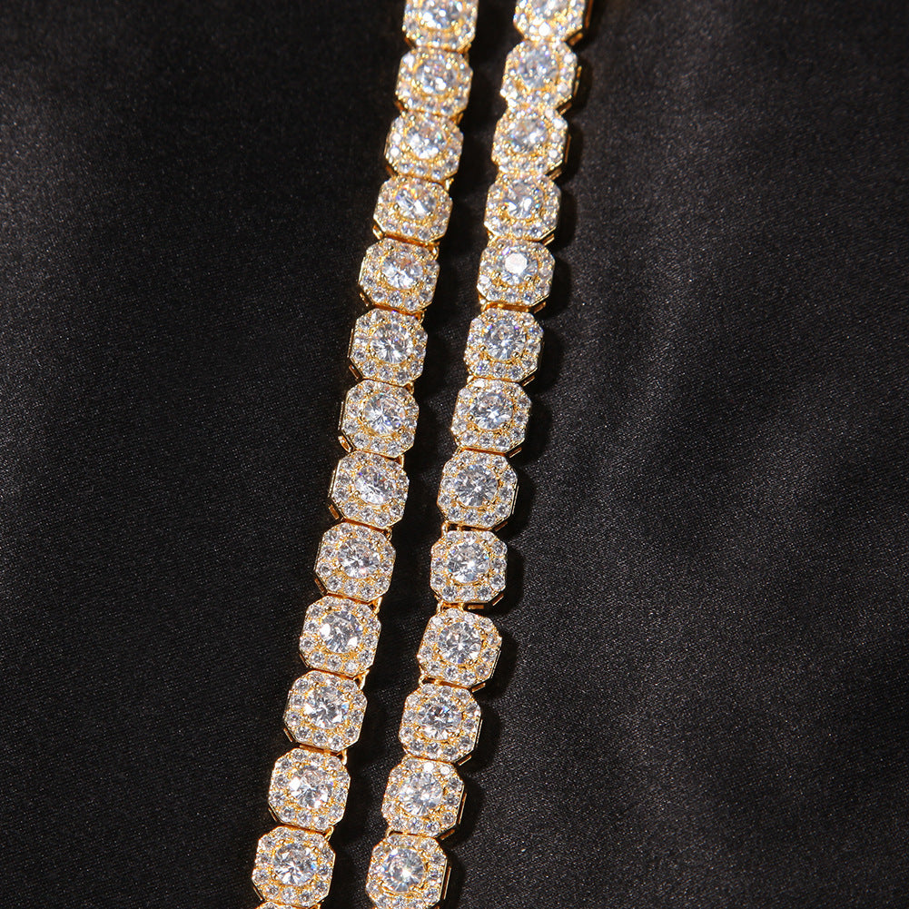 Hip-hop 9mm square rock candy zircon bracelet by nowadaysfashion