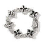 Hip-hop zircon colored infinite four-leaf clover bracelet by nowadaysfashion