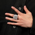 Hip-hop diamond-encrusted zircon DIY letter square ring by nowadaysfashion