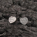 Hip-hop inlaid zircon heart-shaped earrings by nowadaysfashion