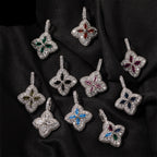 Cubic Zirconia Colorful Four-Leaf Clover Pendant by nowadaysfashion