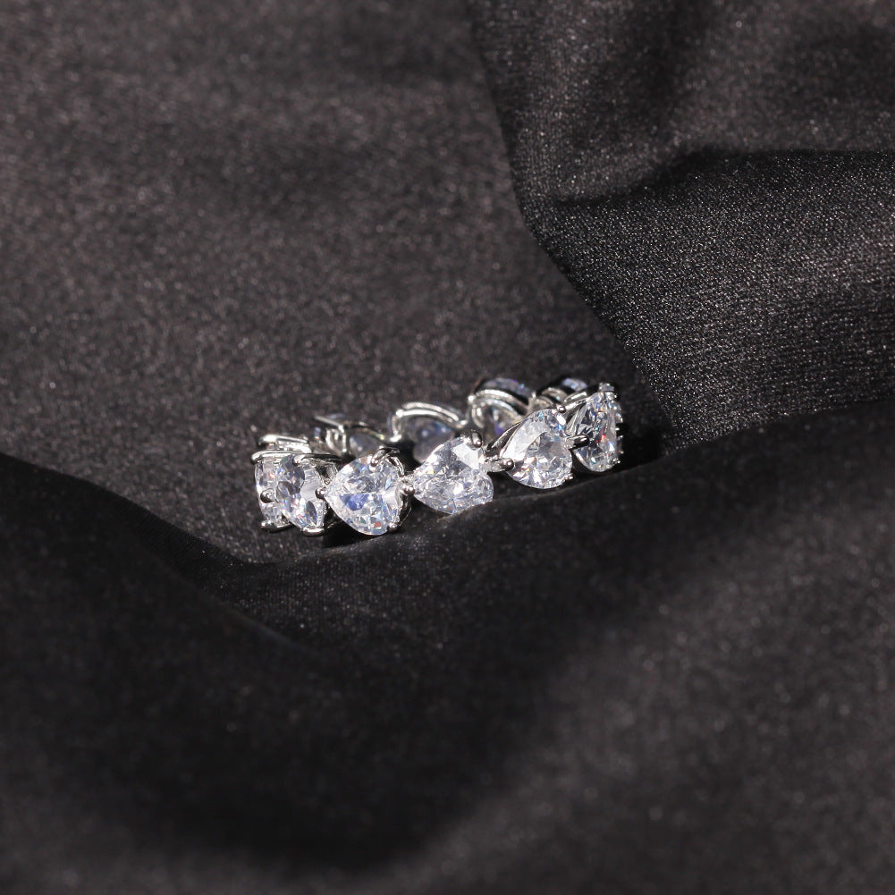 Hip-hop single-row heart-shaped zircon rings by nowadaysfashion
