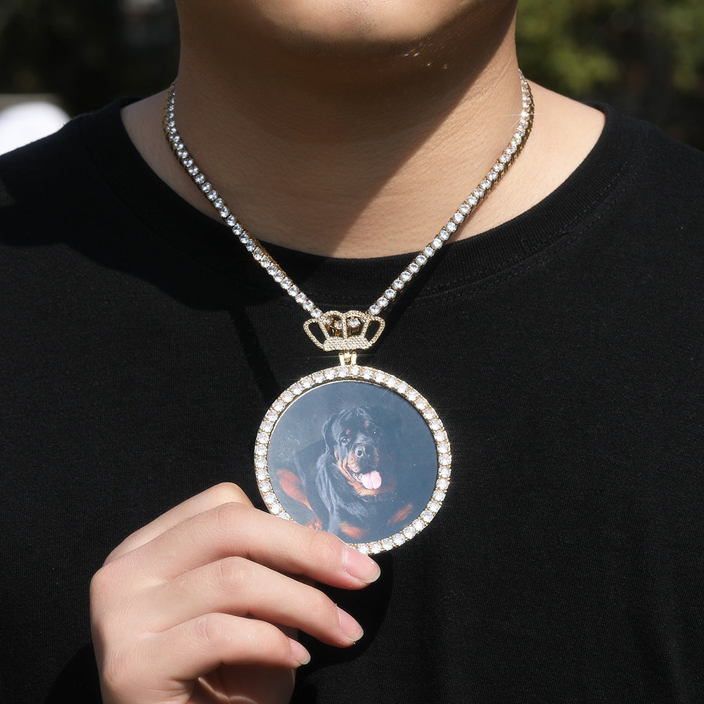 Hip Hop XL large round DIY pendant necklace by nowadaysfashion