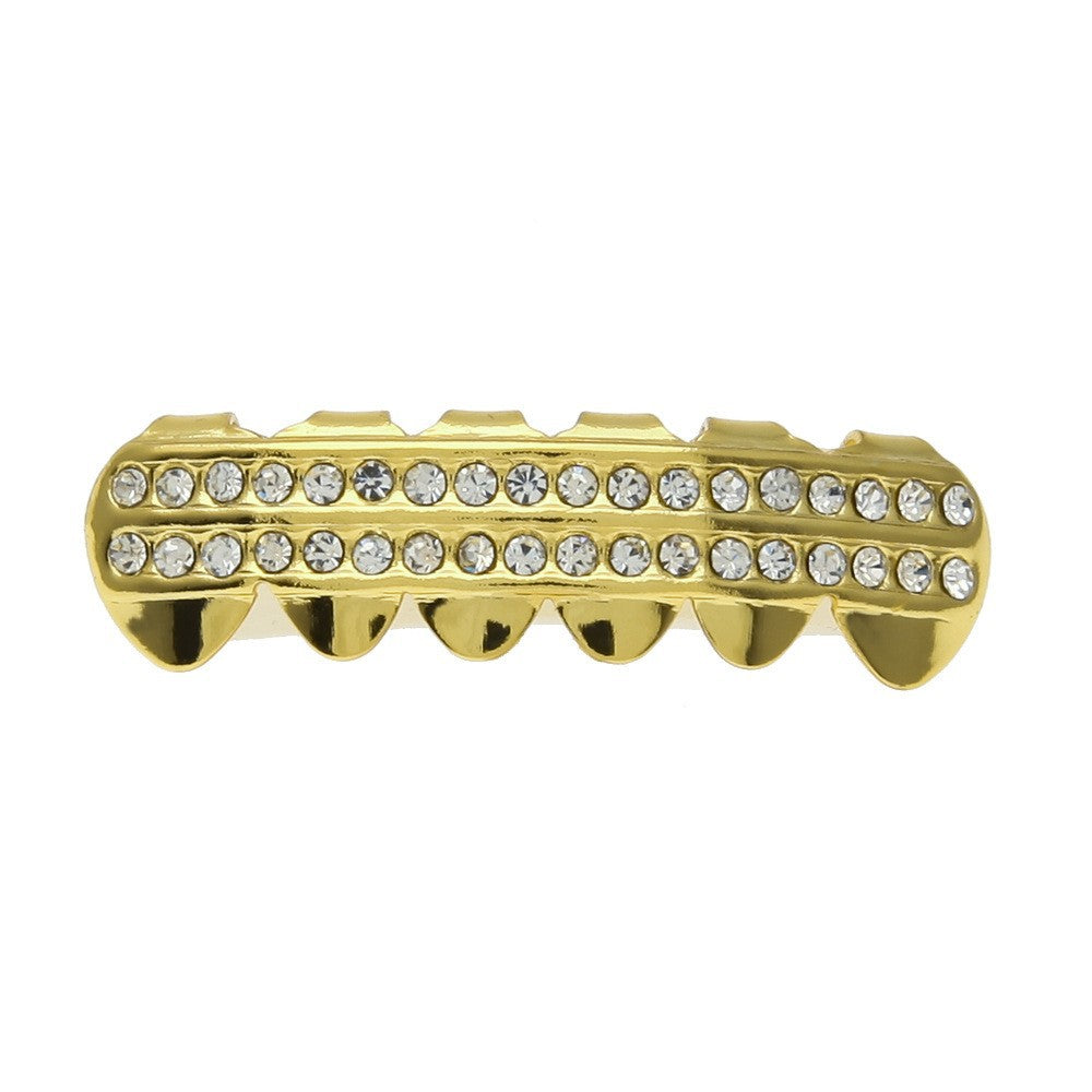 Hip-hop diamond-encrusted and gold-plated teeth grillz by nowadaysfashion
