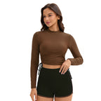 Swimsuit Women Split Long Sleeve Sunscreen Solid Color Conservative Two Piece Set Swimsuit by Bella Mia