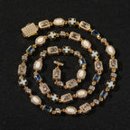6mm blue colored gemstone bracelet with diamonds by nowadaysfashion