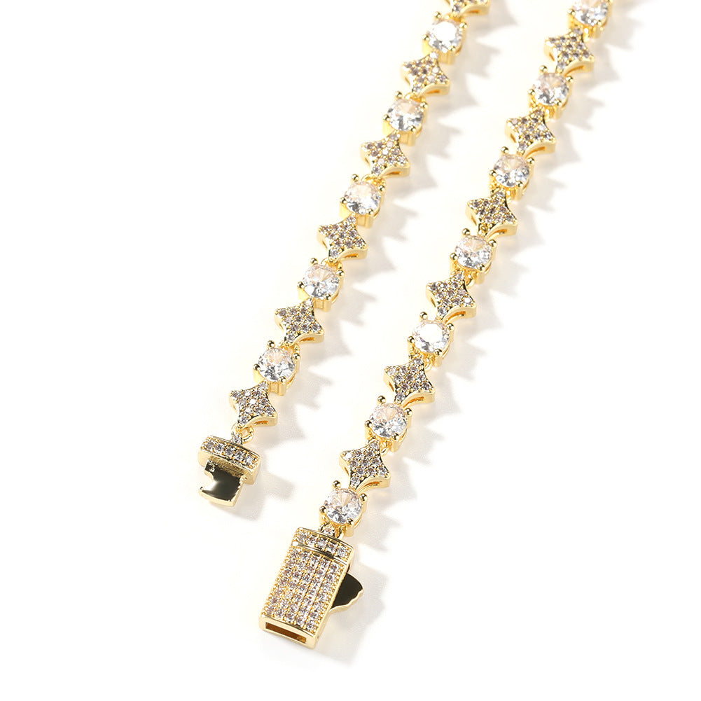 Star zircon tennis chain necklace by nowadaysfashion
