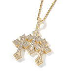 Retro Cross Square Zircon Inlay Necklace by nowadaysfashion