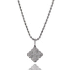 Full-diamond zircon four-leaf clover necklace by nowadaysfashion