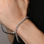 Hip-hop zircon-encrusted emerald color-matching tennis chain by nowadaysfashion