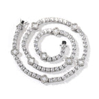 Hip-hop four-leaf clover diamond tennis chain necklace bracelet by nowadaysfashion
