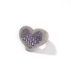 Hip-hop T-square heart-shaped zircon ring by nowadaysfashion