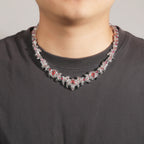 Hip-hop exaggerated spiky parasitic red-eyed thorn diamond-encrusted necklace by nowadaysfashion