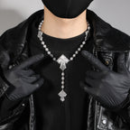 Hip Hop Beaded Zirconia Cross Necklace by nowadaysfashion