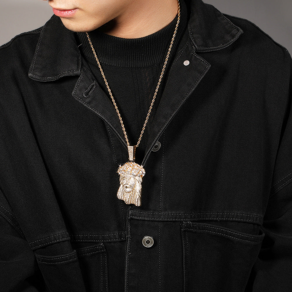 Hip Hop Iced Out CZ Jesus Piece Pendant Necklace by nowadaysfashion
