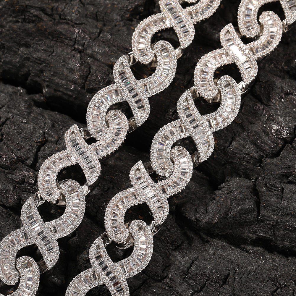 15mm Diamond Geometric Infinity Cuban Chain by nowadaysfashion