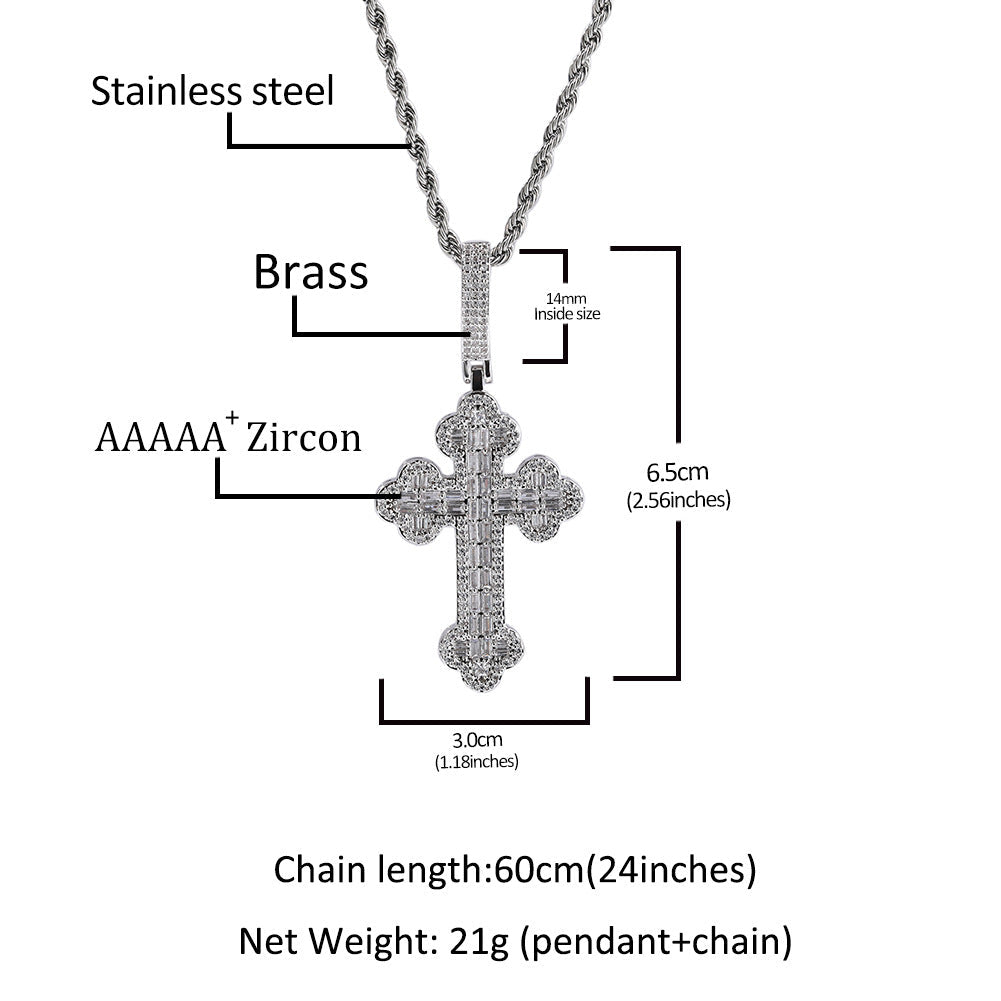 Hip-hop large diamond-encrusted cloud cross pendant by nowadaysfashion