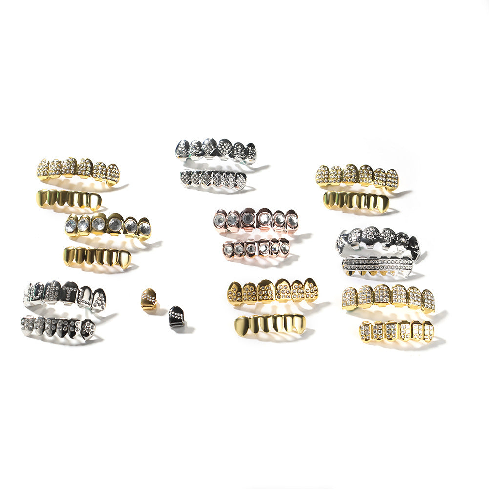 Hip-hop diamond-encrusted and gold-plated teeth grillz by nowadaysfashion
