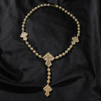 Hip Hop Beaded Zirconia Cross Necklace by nowadaysfashion