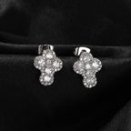 Hip-hop fashion diamond-encrusted cross stud earrings by nowadaysfashion