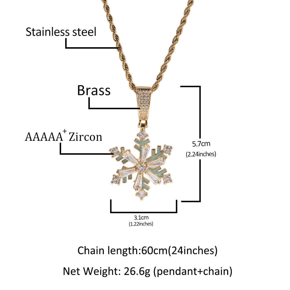 Winter rotating snowflake luminous oil drop pendant by nowadaysfashion