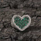 Hip-hop T-square heart-shaped zircon ring by nowadaysfashion