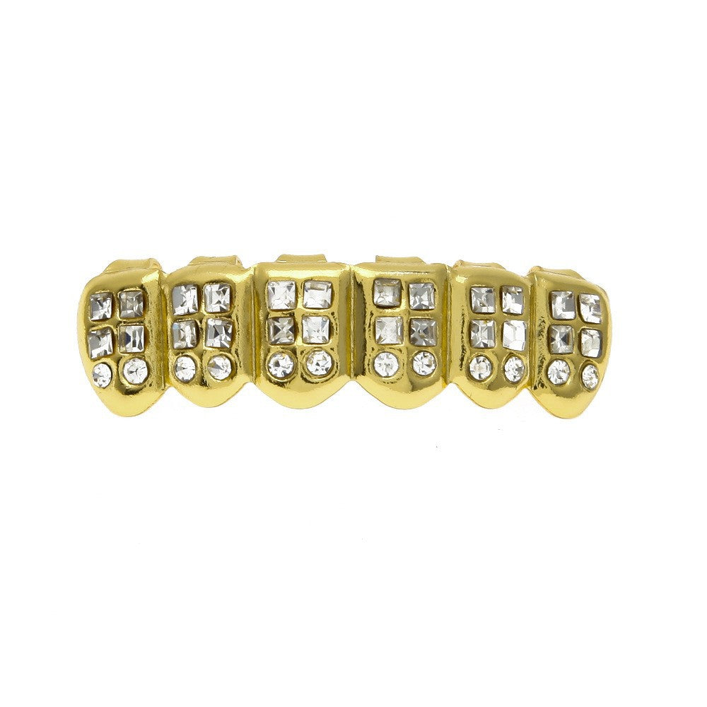 Hip-hop diamond-encrusted and gold-plated teeth grillz by nowadaysfashion