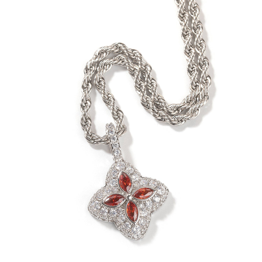 Cubic Zirconia Colorful Four-Leaf Clover Pendant by nowadaysfashion