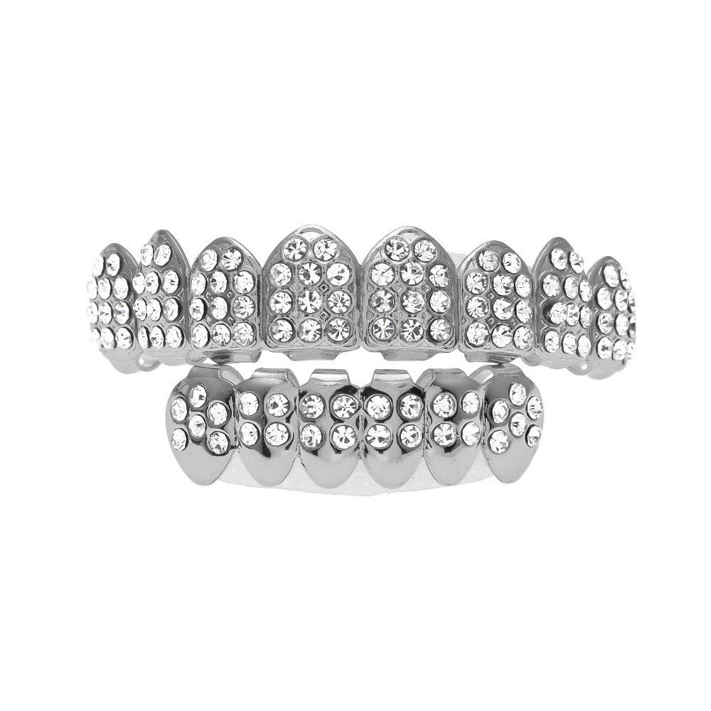Hip-hop diamond-encrusted and gold-plated teeth grillz by nowadaysfashion