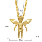 Hip Hop Winged Angel Pendant Necklace by nowadaysfashion