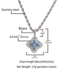 Cubic Zirconia Colorful Four-Leaf Clover Pendant by nowadaysfashion